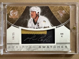 Mario Lemieux The Cup Scripted Swatches 4/25 2008-09 2-clr Patch Hard-signedAuto - Picture 1 of 2