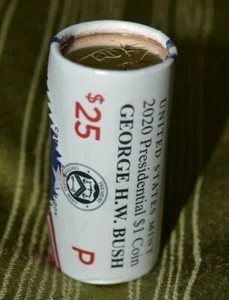 2020 P Presidential George Bush Dollar Coin Mint Roll Uncirculated - Available - Picture 1 of 1