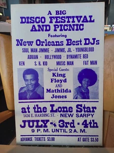 Los mejores DJs de Nueva Orlean en The Lone Star en Nueva Orleans (póster OGConcert década de 1980) - Imagen 1 de 2