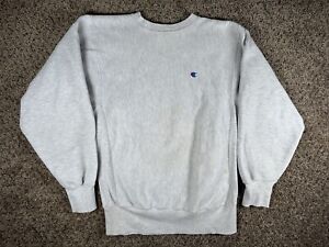 Vintage Champion Reverse Weave Sweatshirt Gray Blank Pullover Crewneck Size XL