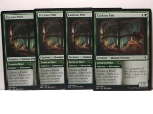Curious Pair X4 4X Playset 150/269 Fresco Verde Trono di Eldraine MTG Nuovo - Foto 1 di 2