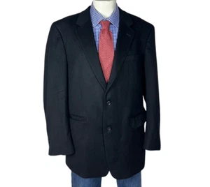 Jos A Bank Blazer Jacket 100% CASHMERE Black 2 Button Men's 44L. - Picture 1 of 10