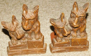 Vintage MCM Brown Syroco Wood Scottie Dog Scottish Terrier Bookends MADE IN USA - Picture 1 of 5