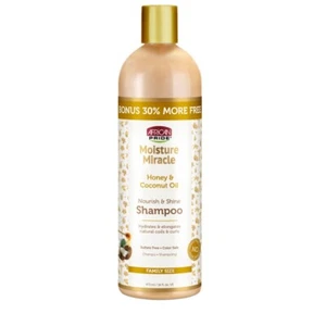 Champú African Pride Moisture Miracle miel y aceite de coco 16 oz - Imagen 1 de 5