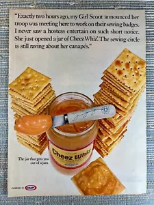 Kraft Cheez Whiz Processed Cheese Spread Crackers 1967 Vintage Print Ad - Picture 1 of 1