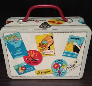 VINTAGE VERY RARE EL TRIGAL LITHO TIN LUNCHBOX URUGUAY TWA UNITED KLM AIR LINES - Picture 1 of 10