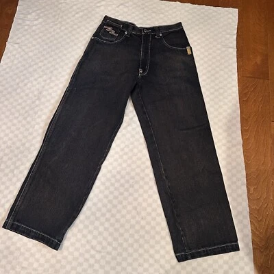 Pantalones de mezclilla NBN Gear platino para hombre 32x30 bordados pierna ancha recta patinador 114856 Foto 1 de 4