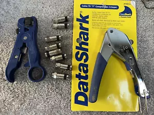 Data Shark Tools Compression Crimper 70063 Cutter|Stripper Cat5 Cat6 Cable TV F - Picture 1 of 2