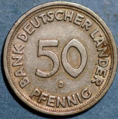 Germany Federal Republic 50 Pfennig 1949 KM# 104 - Image 1 of 2