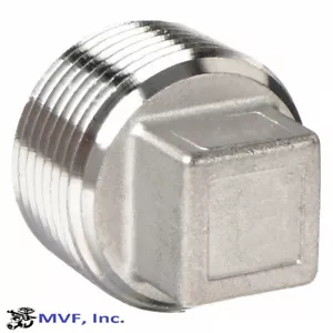 1/2" 150 Threaded (NPT) Square Head Plug 304 Stainless Steel SS150441304 - Picture 1 of 4