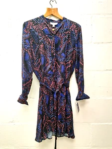 Reiss Ladies Sienna Printed With Belt Mini Dress Size 10 RRP £198 - Picture 1 of 4