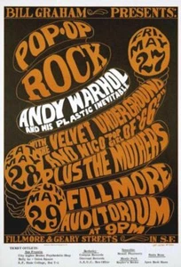 VELVET UNDERGROUND / NICO 1966 FILLMORE POSTER / MOTHERS OF INVENTION 4th PRINT - Picture 1 of 1