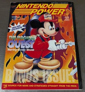 1993 Nintendo Power Magazine Disney Mickey Mouse # 44 Poster, Stickers, Inserts - Picture 1 of 9