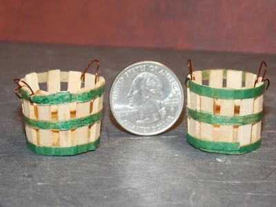 Dollhouse Miniature Produce Basket Set of 2 1:12 scale P87 Dollys Gallery - Image 1 of 3