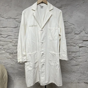 1950s True Vintage Kuttnauer Sanforized Detroit White Lab Coat Jacket Workwear - Picture 1 of 16