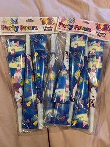2 Vintage Deadstock 90s Lisa Frank Ballerina Bunny Party Horns, sealed 16 horns  - Picture 1 of 8
