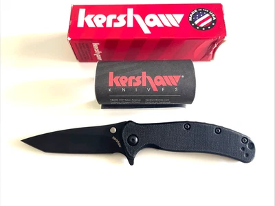 Cuchillo Plegable Kershaw 1735TBLK Zing RJ Martin Tanto Sandvik 14C28N EE. UU. Foto 1 de 4