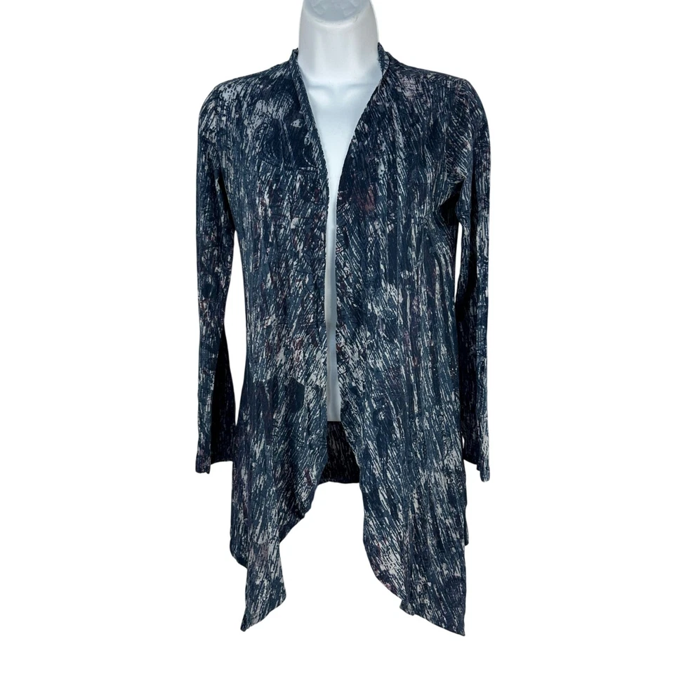 Cárdigan Xhilaration Azul Marino Frente Abierto Cascada Drapeado Ligero Talla Pequeña Foto 1 de 4