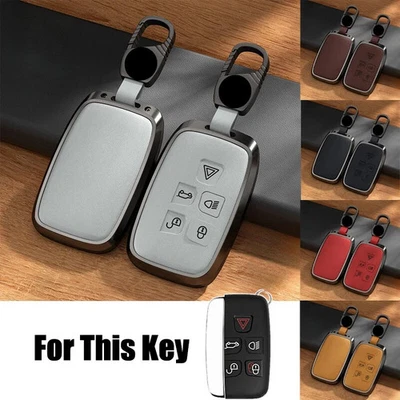 Alloy Leather Car Key Case Cover For Land Rover Range Rover Discovery 4 Evoque - Image 1 of 4