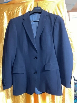 Mens HUGO BOSS 100% New Wool Jacket Black/Dark Blue Suit Blazer 48 - image 1 of 4