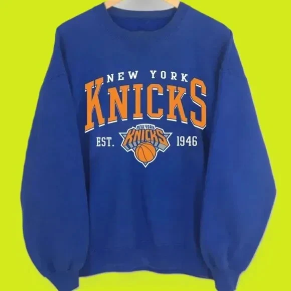 New York Knicks Logo NY Knicks Basketball Royal sweatshirt AN63046 - Image 1 of 1