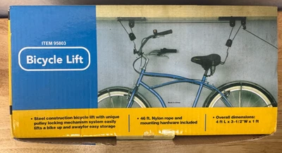 Elevador de bicicleta para bicicleta montado en el techo polipasto de almacenamiento polea estante modelo 95803 garaje Foto 1 de 4
