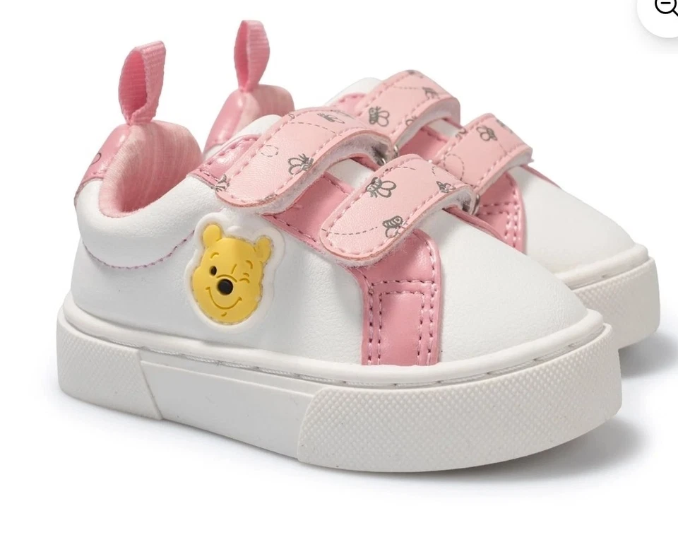 Disney Winnie The Pooh Niñas Pequeñas Tenis Talla 5 Lazo Abejas Rosa Blanco Foto 1 de 4