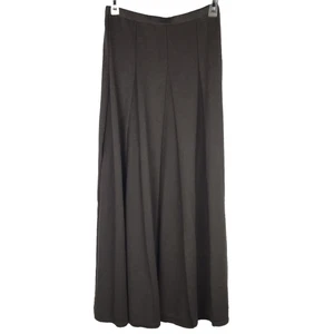 J Jill Knit Midi Skirt A-Line Flare Cotton Pull On Elastic Brown Modest Medium - Picture 1 of 10