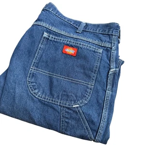 Dickies Carpenter Jeans Mens 42x32 Blue Denim Work Pants Relaxed Fit - Picture 1 of 8