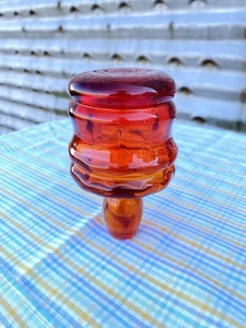 Rare Vintage Blenko Glass # 7917 Bamboo Tangerine *Stopper Only* Don Shepherd - Picture 1 of 7