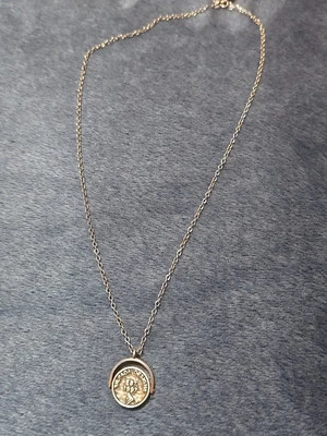 Collar Silpada Flip of a Coin madreperla circonita cúbica plata de ley talla 18' Foto 1 de 4