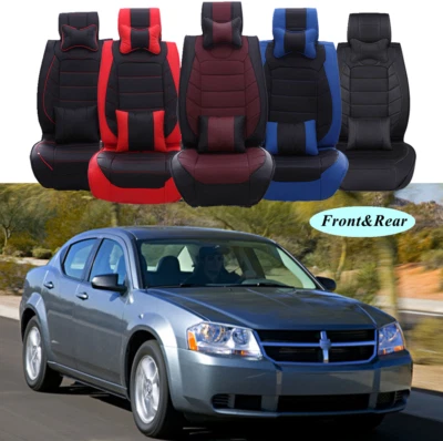 2/5-Seater Front Rear Car Seat Covers Cushion Leather Full Set For Dodge Avenger - Image 1 of 4