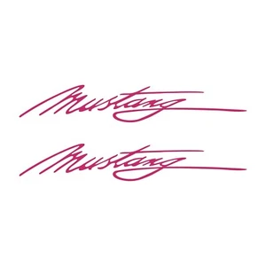 2pcs Mustang Script Signature Decal Vinyl Sticker for Ford Mustang Car - Picture 1 of 14