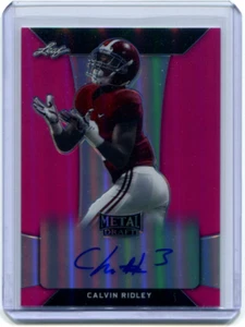 2018 Leaf Metal Draft Calvin Ridley Pink Prizm Rookie Auto 18/20 Alabama, Titans - Picture 1 of 2