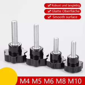 M4 M5 M6 M8 M10 Sterngriffschraube Griff Schraube Rändelschraube Sternschraube - Bild 1 von 13