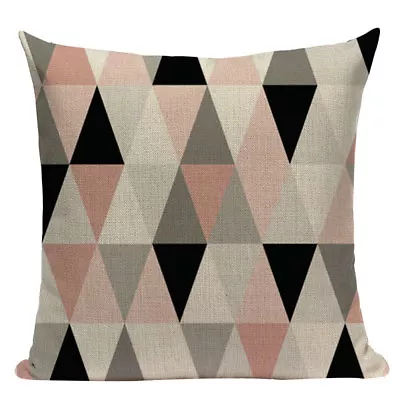 18" Cushion Cover - Multi-Colored Pink, Grey & Black Triangle Pattern - Изображение 1 из 4