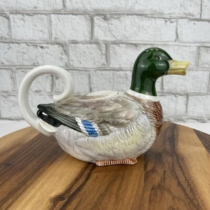Tetera de cerámica Otagiri hecha a mano Japón pato mallardo con tapa - Imagen 1 de 13