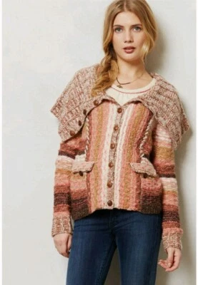 Sleeping On Snow Anthropologie Ouray Knit Button Front Sweater Cardigan Boho S - Image 1 of 4