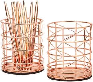 3 Packs of 2- Juvale Rose Gold Pen Holder, Pencil Cup, Makeup Brush Organizer - Picture 1 of 4