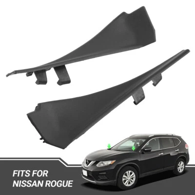 Front Windshield Wiper Side Cowl Extension Cover 2PCS Fit For 14-20 Nissan Rogue Foto 1 de 4