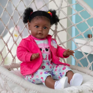 24in Lifelike Black Reborn Baby Dolls Toddler Cute Dark Skin Realistic Baby Doll - Picture 1 of 6