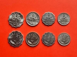Set monete IRAQ 4 pezzi. 5, 10, 25, 50 Fils 1975-1990 UNC - Foto 1 di 1