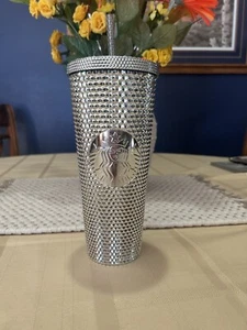 New Disney Starbucks Silver Tumbler 100 Year Platinum Anniversary Disneyland - Picture 1 of 2