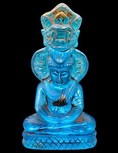 Excellent Nak Prok Blue Phra Naga Eye Leklai Chiang Mai Statue Amulet #CK696 - Picture 1 of 8