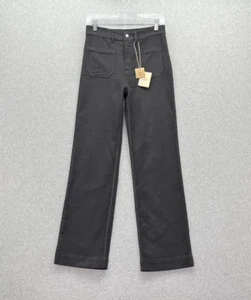 Faherty Womens Jeans Black 27 Stretch Denim Flared 4 Pocket Trousers - Picture 1 of 13