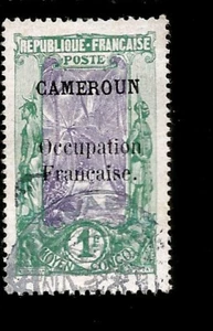 Cameroons French Occupation. Overprinted 1 Fr. Stamp with Fancy Postmark - Picture 1 of 1