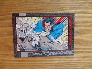 1992 SKYBOX DC DOOMSDAY THE DEATH OF SUPERMAN CARD #52 SIGNED JON BOGDANOVE, POA