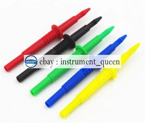 5 pcs 4mm Test Probe Stainless Steel TIP 10A Black Red Blue Green Yellow  - Picture 1 of 4