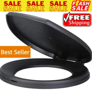 5 Gallon Bucket Toilet Seat w/ Lid Travel Outdoor Camping Hiking Snap On Black N - Picture 1 of 5