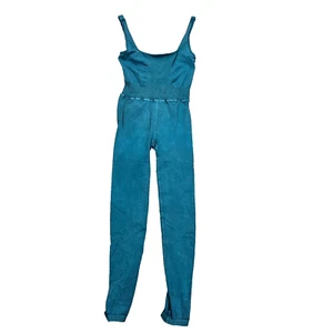 Free People Movement Good Karma Runsie Size XS Bodysuit Stretch Teal NWOT - Picture 1 of 10